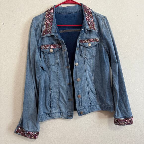 Upcycled Lightweight Denim Trucker Jacket w/Shawn Mendes Graphic On Back Size L - Picture 2 of 10